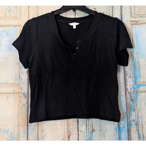 Secret Treasures Women S 4-6 Black Pajama Short Sleeve Top Pants Pockets Buttons - Picture 3 of 12